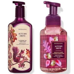 Bath & Body Works Autumn Drive Cleansing Gel & Foaming Hand Soap Set of 2 NEW